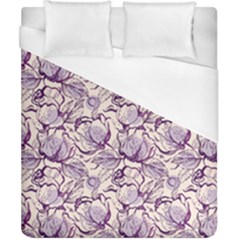 Vegetable Cabbage Purple Flower Duvet Cover (california King Size) by Mariart