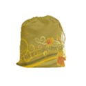 Flower Floral Yellow Sunflower Star Leaf Line Gold Drawstring Pouches (Large)  View1