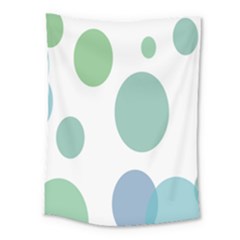 Polka Dots Blue Green White Medium Tapestry by Mariart