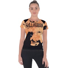 Halloween Short Sleeve Sports Top  by Valentinaart