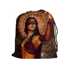 Wonderful Fantasy Women With Mask Drawstring Pouches (extra Large) by FantasyWorld7