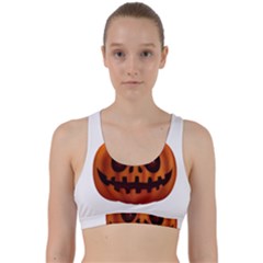 Halloween Pumpkin Back Weave Sports Bra by Valentinaart