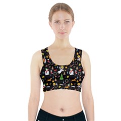 Christmas Pattern Sports Bra With Pocket by Valentinaart