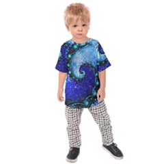 Nocturne Of Scorpio, A Fractal Spiral Painting Kids Raglan Tee