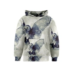 Cute Owl In Watercolor Kids  Pullover Hoodie by FantasyWorld7