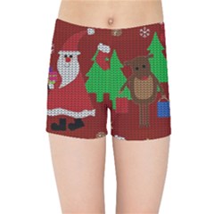 Ugly Christmas Sweater Kids Sports Shorts by Valentinaart