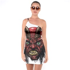 Krampus Devil Face One Soulder Bodycon Dress by Celenk