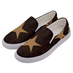 Rustic Elegant Brown Christmas Star Design Men s Canvas Slip Ons by yoursparklingshop