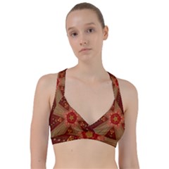 Red Star Ribbon Elegant Kaleidoscopic Design Sweetheart Sports Bra by yoursparklingshop