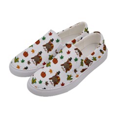 Thanksgiving Turkey  Women s Canvas Slip Ons by Valentinaart