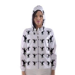 Floral Monkey With Hairstyle Hooded Wind Breaker (women) by pepitasart