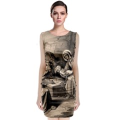 The Birth Of Christ Sleeveless Velvet Midi Dress by Valentinaart