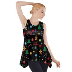 Christmas Pattern Side Drop Tank Tunic by Valentinaart