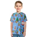 Santa and Rudolph pattern Kids  Sport Mesh Tee View1