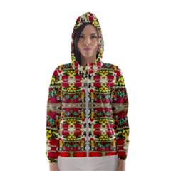 Chicken Monkeys Smile In The Floral Nature Looking Hot Hooded Wind Breaker (women) by pepitasart