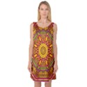 Sunshine Mandala And Other Golden Planets Sleeveless Satin Nightdress View1