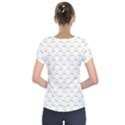 Gold Scales Of Justice on White Repeat Pattern All Over Print Short Sleeve Front Detail Top View2