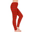 Christmas Red and Green Bedding Stripes Leggings  View4