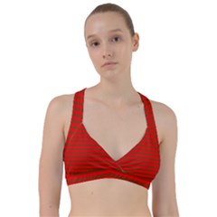 Christmas Red And Green Bedding Stripes Sweetheart Sports Bra by PodArtist