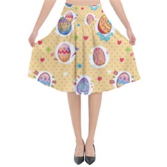 Fun Easter Eggs Flared Midi Skirt by allthingseveryone