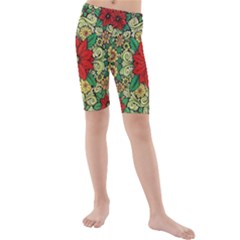 Calsidyrose Groovy Christmas Kids  Mid Length Swim Shorts