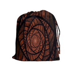 Fractal Red Brown Glass Fantasy Drawstring Pouches (extra Large) by Celenk