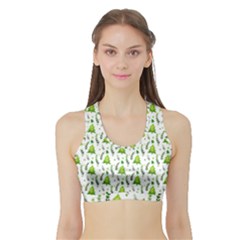 Watercolor Christmas Tree Sports Bra With Border by patternstudio