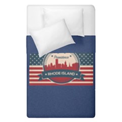 Providence Rhode Island Retro Skyline Duvet Cover Double Side (single Size) by Bigfootshirtshop