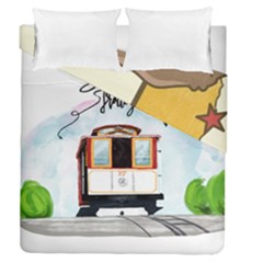 San Francisco Trolley California Bear Duvet Cover Double Side (queen Size) by Bigfootshirtshop