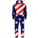 Patriotic Usa Stars Stripes Red Hooded Jumpsuit (Men)  View1