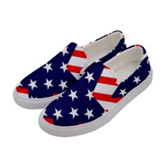 Patriotic Usa Stars Stripes Red Women s Canvas Slip Ons by Celenk