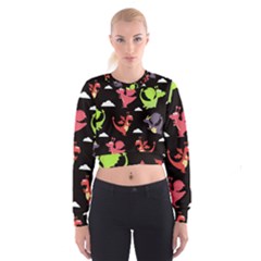 Cute Flying Dragons Cropped Sweatshirt by Bigfootshirtshop