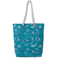 Fun Everyday Sea Life Full Print Rope Handle Tote (small) by Bigfootshirtshop