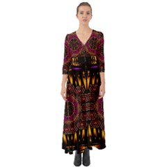 A Flaming Star Is Born On The  Metal Sky Button Up Boho Maxi Dress by pepitasart