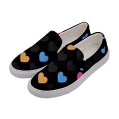 Emo Heart Pattern Women s Canvas Slip Ons by Bigfootshirtshop