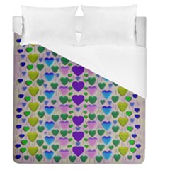 Love In Eternity Is Sweet As Candy Pop Art Duvet Cover (queen Size) by pepitasart