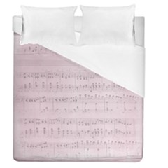 Vintage Pink Music Notes Duvet Cover (queen Size) by Celenk