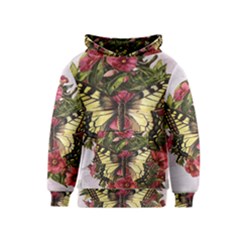 Vintage Butterfly Flower Kids  Pullover Hoodie by Celenk