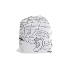 Brain Chart Diagram Face Fringe Drawstring Pouches (medium)  by Celenk