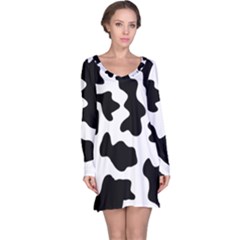 Animal Print Black And White Black Long Sleeve Nightdress by BangZart