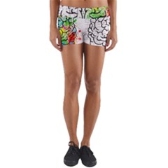 Brain Mind Psychology Idea Hearts Yoga Shorts by BangZart