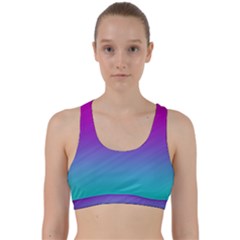 Background Pink Blue Gradient Back Weave Sports Bra