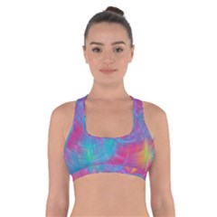 Abstract Fantastic Fractal Gradient Cross Back Sports Bra