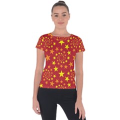 Star Stars Pattern Design Short Sleeve Sports Top  by BangZart