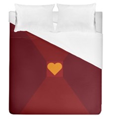 Heart Red Yellow Love Card Design Duvet Cover (queen Size) by BangZart