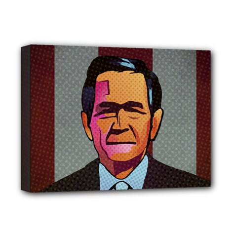 George W Bush Pop Art President Usa Deluxe Canvas 16  X 12   by BangZart