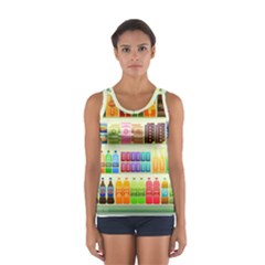 Supermarket Shelf Products Snacks Sport Tank Top  by Celenk