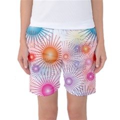 Stars Fireworks Colors Women s Basketball Shorts by Celenk