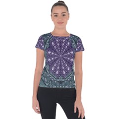 Star And Flower Mandala In Wonderful Colors Short Sleeve Sports Top  by pepitasart