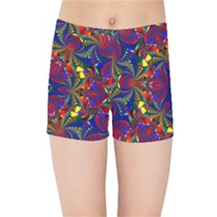 Kaleidoscope Pattern Ornament Kids Sports Shorts by Celenk